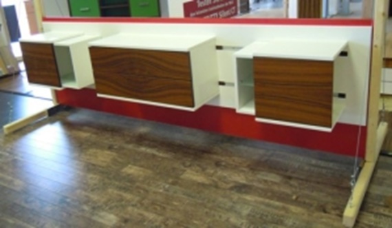 Bewegliche Regalmodule offen